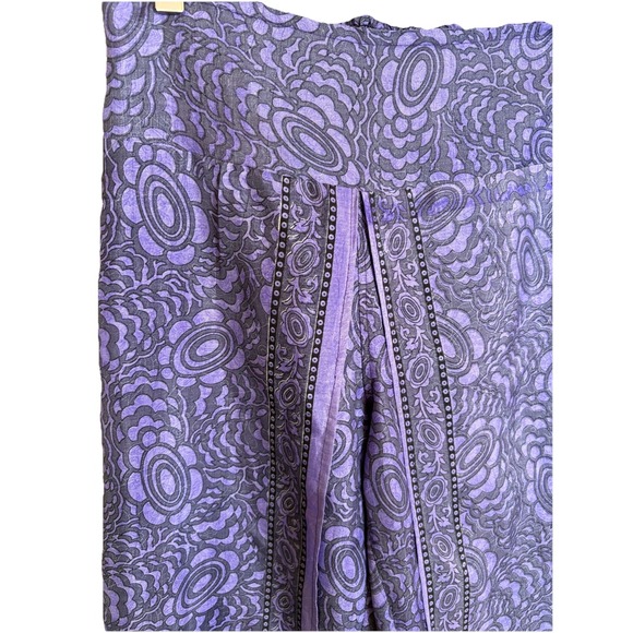 EARTHBOUND TRADING BOHO HIPPIE Satin WIDE LEG PULL ON PALAZZO PANTS Skirt Sz M - Picture 5 of 9